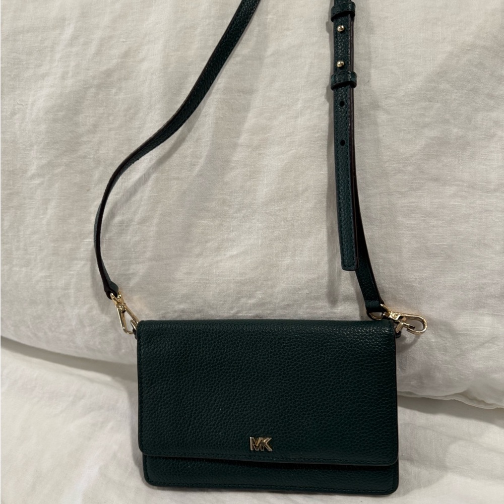 Michael Kors Green Crossbody Bag with Gold Hardware